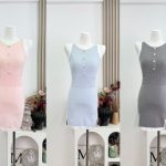 Korean Style Color Block Knit Tank Dress - Women's Summer Pullover