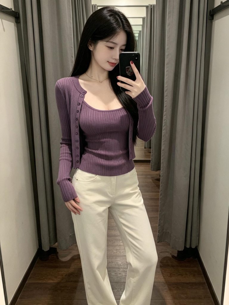 Early Autumn Knit Cami Cardigan Set for Women Korean Style Short Outerwear